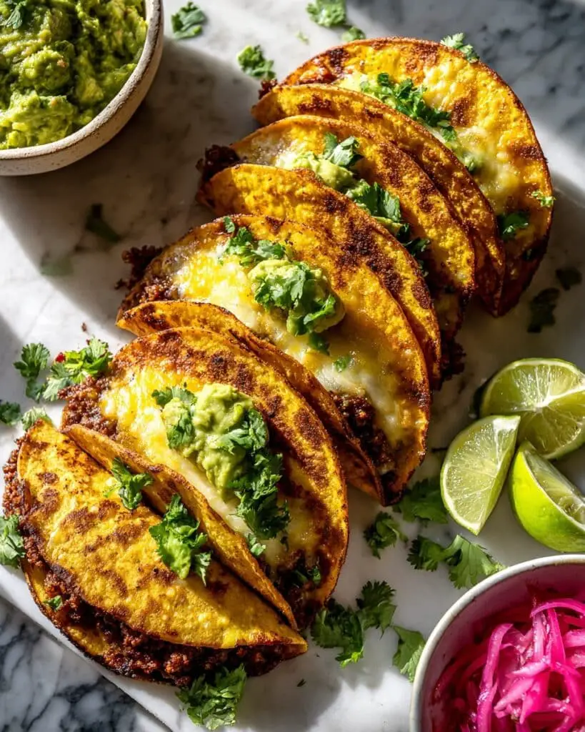 Crockpot Crispy Chicken Tinga Tacos with Jalapeño Avocado Crema Recipe
