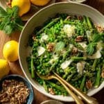 Lemony French Green Bean Asparagus Salad with Walnut Panko Topping Recipe