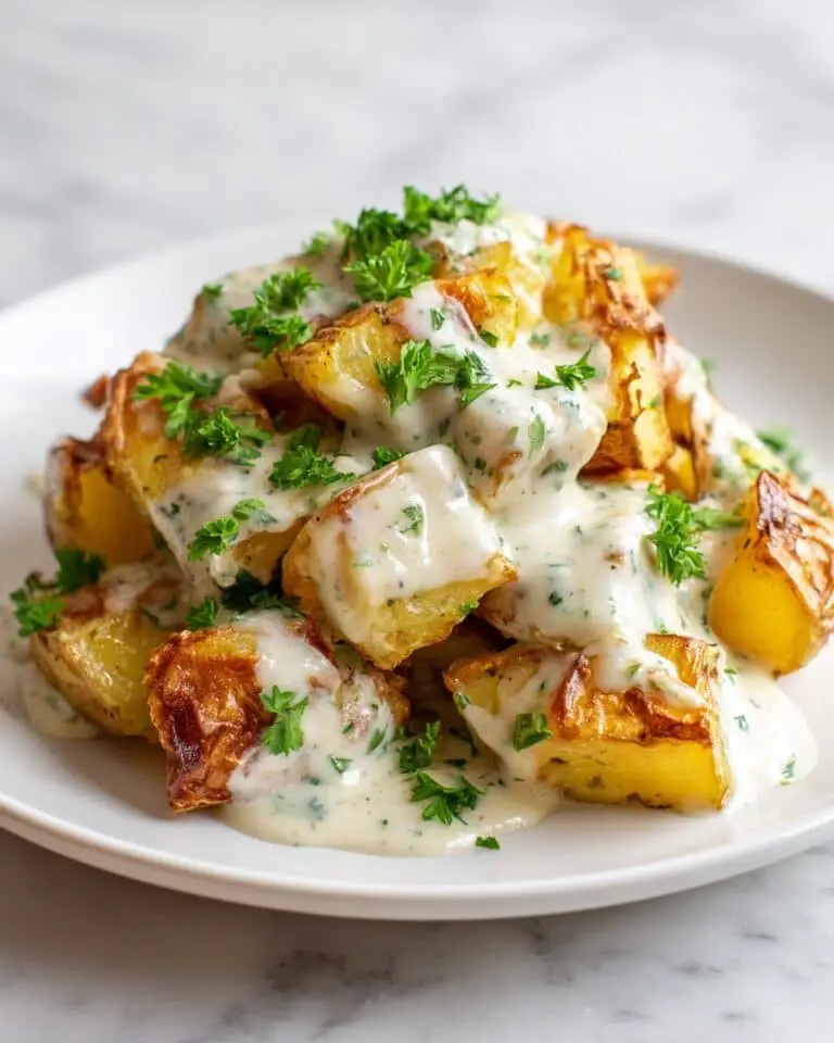 Gourmet Smashed Potatoes with Creamy Herb Sauce Recipe