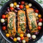 Pan-Seared Salmon with Cherry Tomatoes and Marinated Mozzarella Recipe