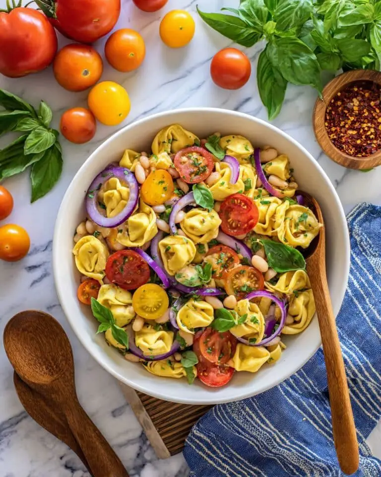 Tortellini Pasta Salad with Cherry Tomatoes, Artichokes, and Fresh Basil Recipe