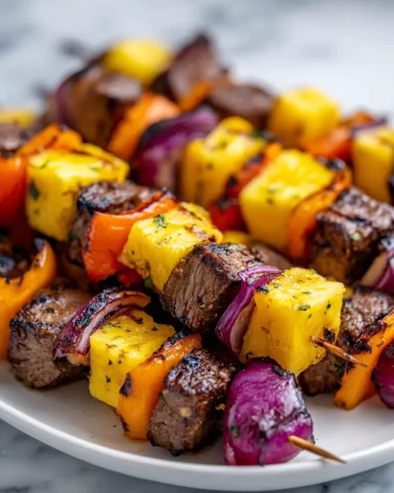 Chipotle Steak Kebabs with Pineapple and Veggies Recipe