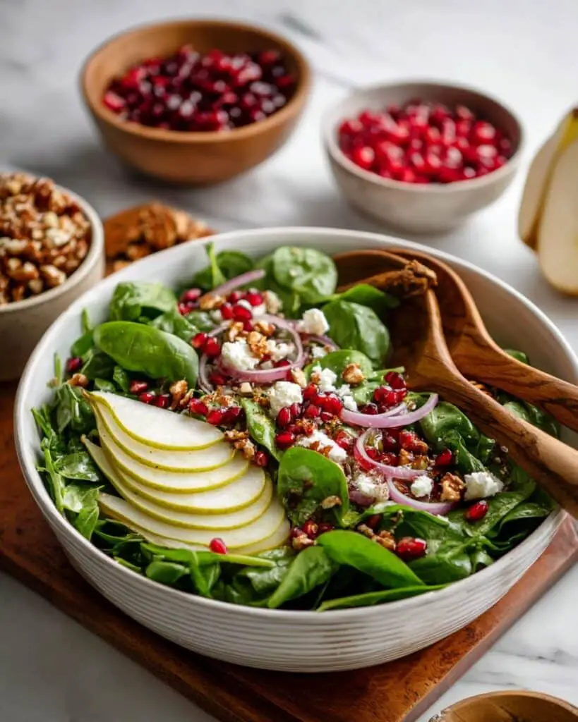 Pomegranate Pear Salad with Walnuts and Honey Balsamic Dressing Recipe