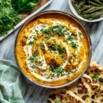 Butter Chicken with Garlic Naan and Spicy Okra Recipe
