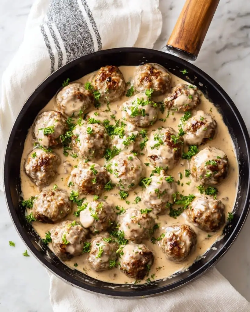 Homemade Swedish Meatballs in Creamy Gravy Recipe