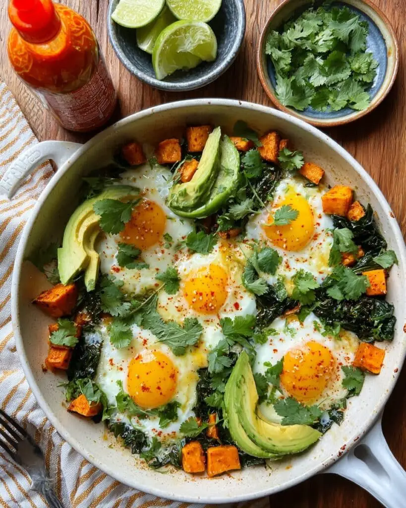 Sweet Potato Hash with Crispy Veggies and Poached Eggs Recipe