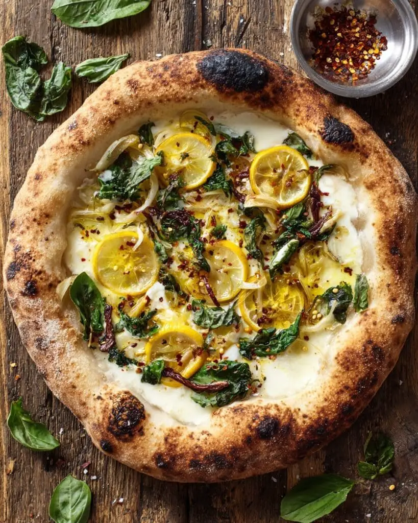 3 Cheese Lemon Basil Pizza Recipe