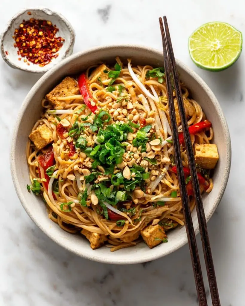 30 Minute Garlic Butter Chicken Pad Thai Recipe