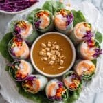 Fresh Shrimp and Mango Rice Paper Rolls with Lime Peanut Dipping Sauce Recipe