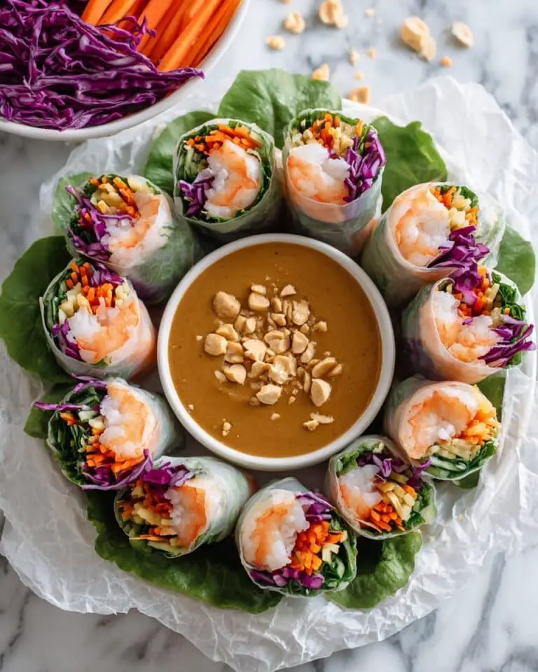 Fresh Shrimp and Mango Rice Paper Rolls with Lime Peanut Dipping Sauce Recipe