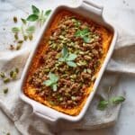 Make Ahead Sweet Potato Casserole with Vanilla Bean Brown Butter and Streusel Topping Recipe