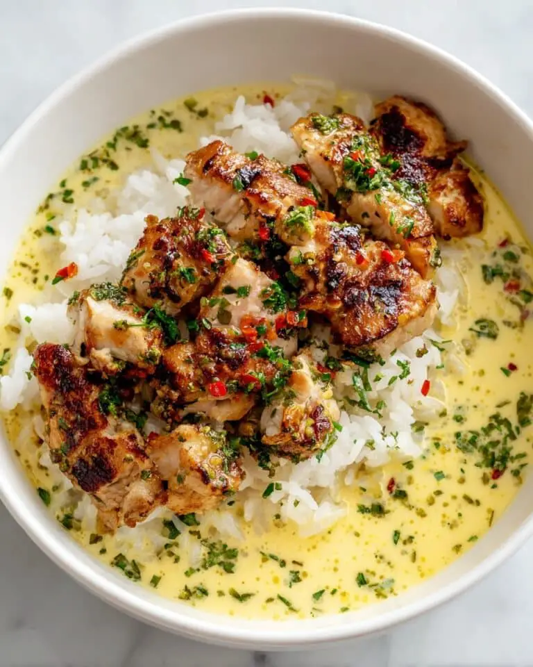 Garlic Parmesan Chicken Scampi with Creamy Rice Recipe