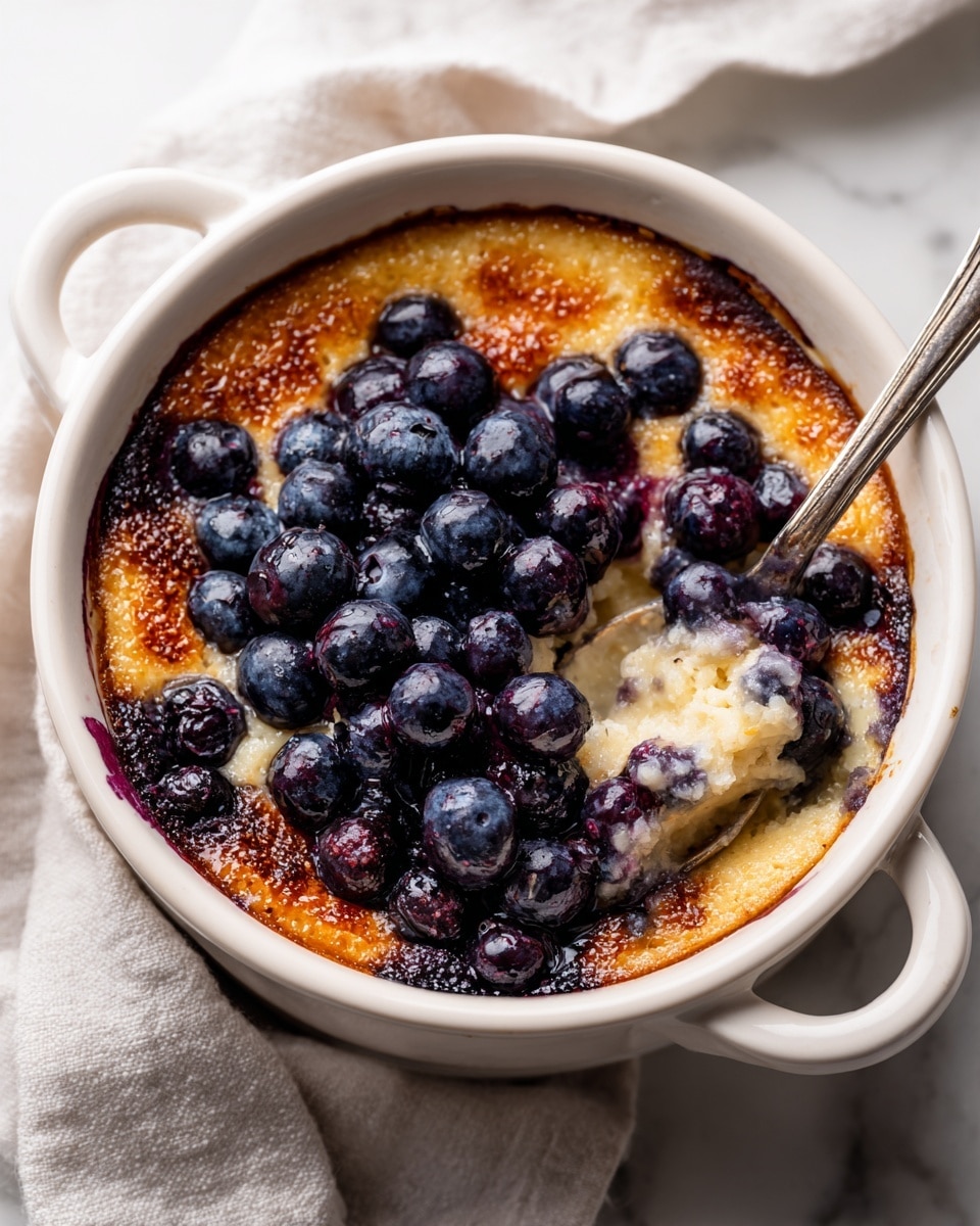 A clear blender jar shows layers inside: at the bottom is a layer of milk mixed with rolled oats on the left side, a peeled banana cut in half positioned on the right, and a scoop of beige powder near the oats. The next image shows the blender jar filled with a light brown frothy smoothie, with small bubbles spread on the surface. The last image shows a white bowl filled with the smoothie topped with a generous layer of shiny, dark purple blueberries with some of their juice slightly spreading, creating a mix of creamy beige and deep purple colors. The bowl sits on a white marbled surface. photo taken with an iphone --ar 4:5 --v 7