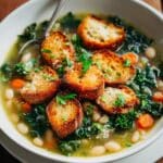 Hearty Kale Bean Soup with Aromatic Vegetables and Lemon Recipe