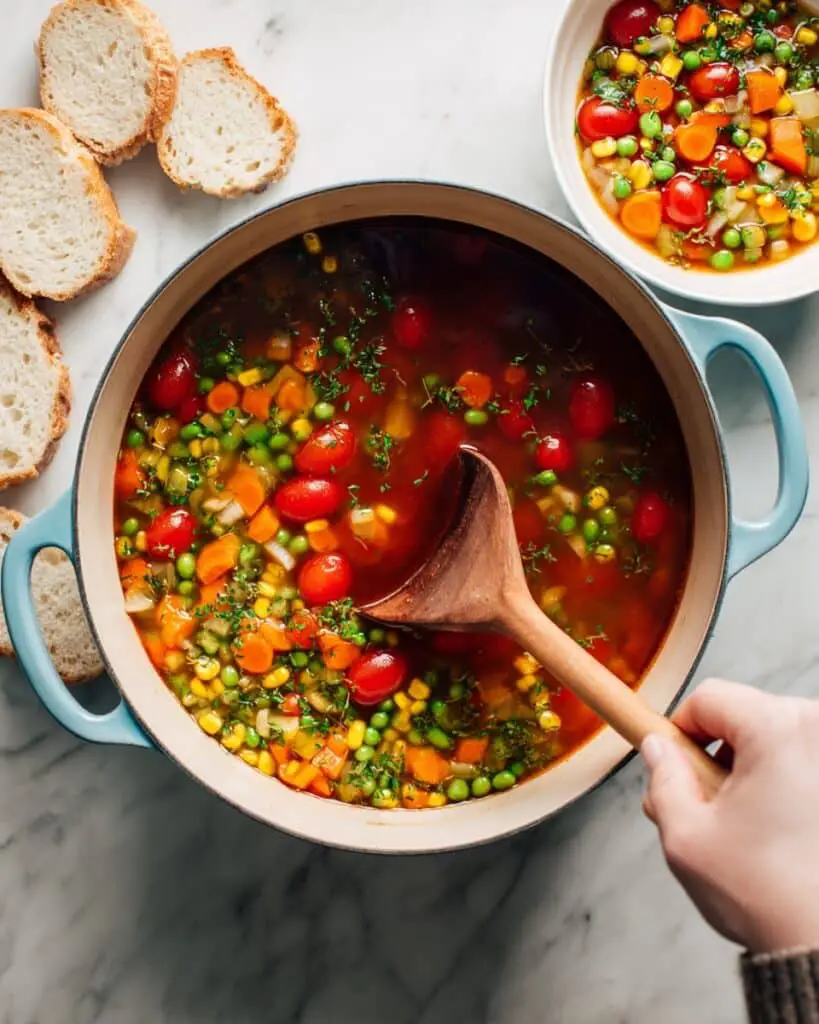 Hearty Vegetable Soup with Chickpeas and Kale Recipe