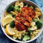 Cowboy Butter Lemon Bowtie Chicken with Broccoli Recipe