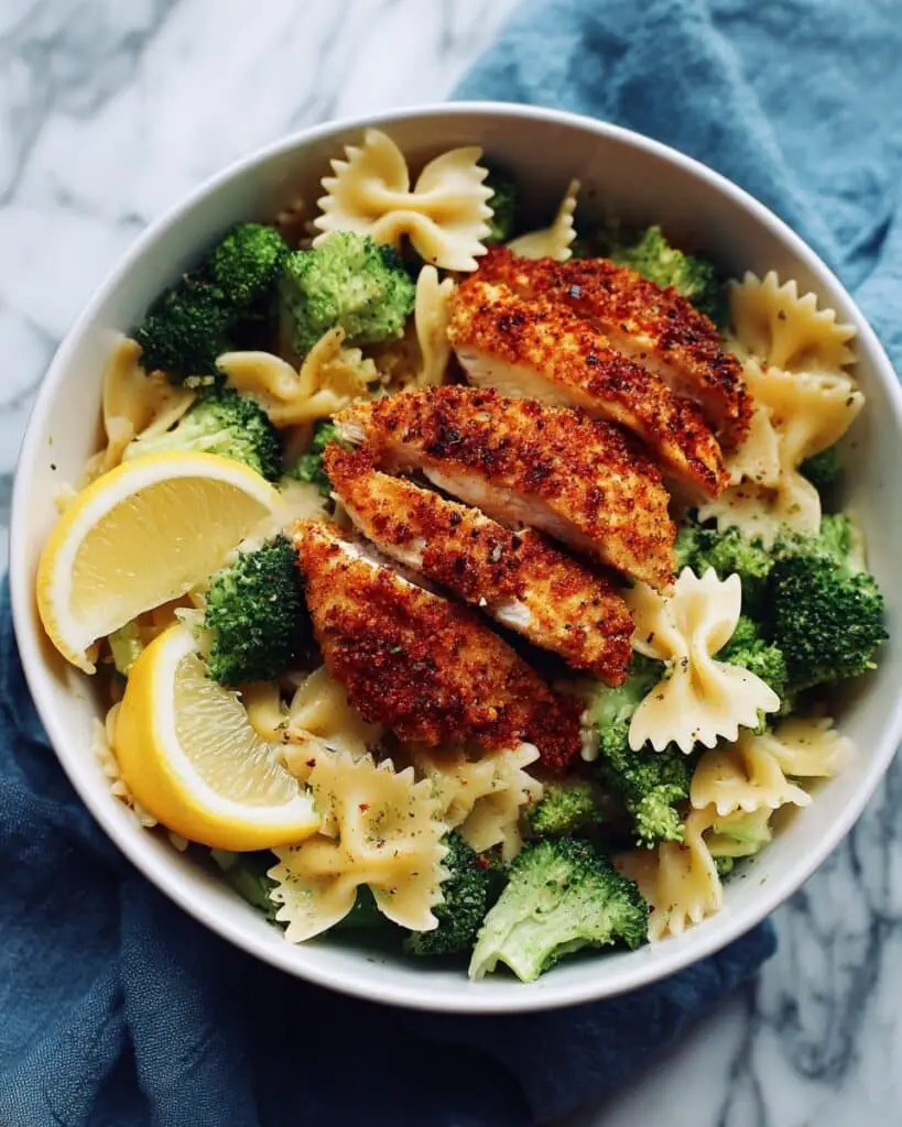 Cowboy Butter Lemon Bowtie Chicken with Broccoli Recipe