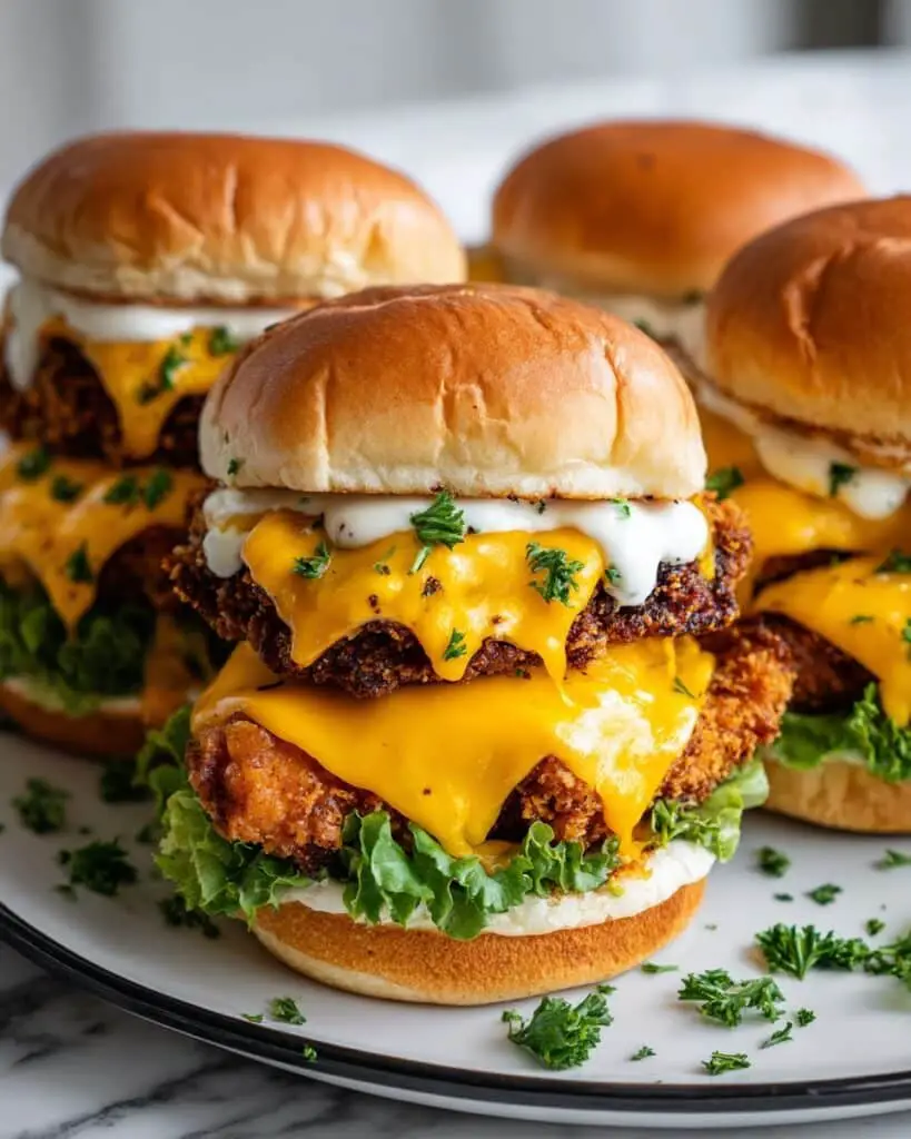 Cheddar Ranch Chicken Sliders with Oreo-Crusted Buns Recipe