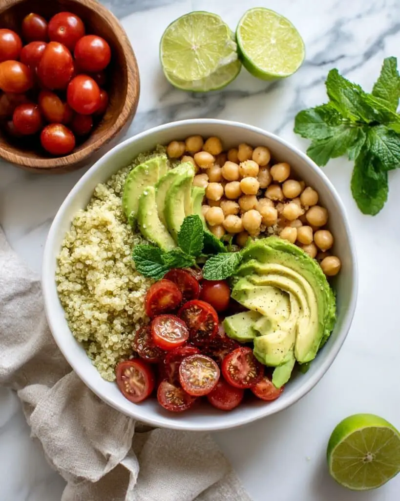 Herby Quinoa Salad with Avocado and Chickpeas Recipe