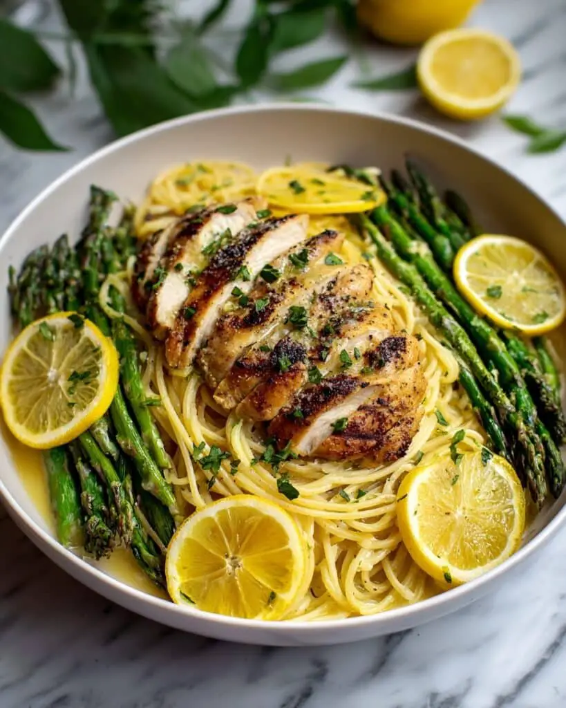 Lemon Asparagus Penne with White Wine Cream Sauce Recipe