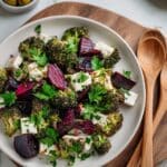 Roasted Broccoli, Chickpea & Beet Salad with Feta Recipe