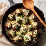 French Onion Meatballs with Caramelized Onions and Melted Gruyère Recipe