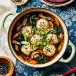 Quick and Easy Dumpling Soup with Shiitake Mushrooms and Spinach Recipe