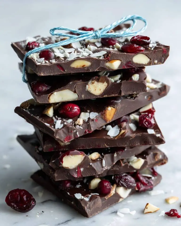 Dark Chocolate Bark with Coconut and Pretzels Recipe