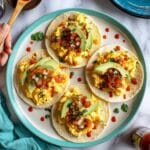 Healthy Breakfast Tacos with Scrambled Eggs, Avocado, and Pico de Gallo Recipe
