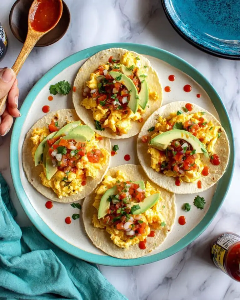 Healthy Breakfast Tacos with Scrambled Eggs, Avocado, and Pico de Gallo Recipe
