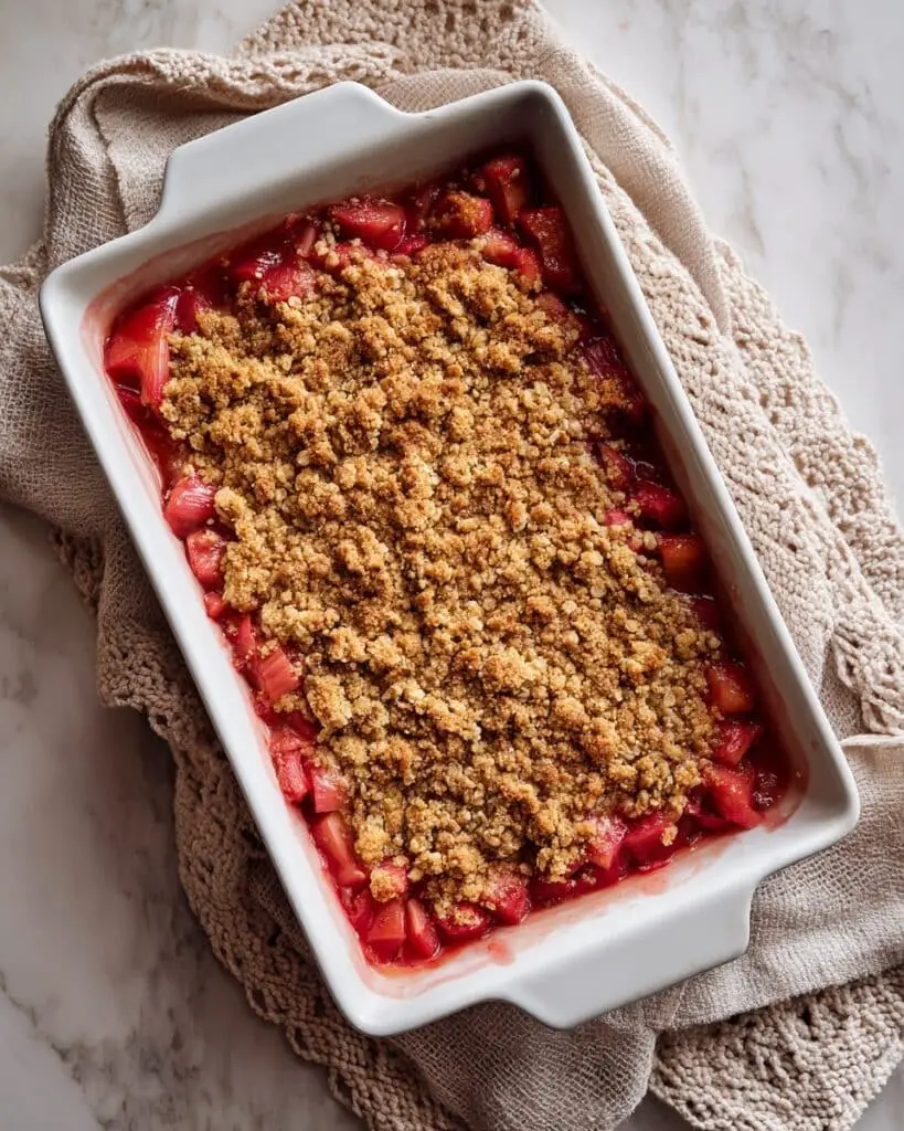 Rhubarb Crisp with Oat and Walnut Topping Recipe