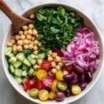 Fresh and Zesty Chickpea Salad with Lemon, Herbs, and Vegetables Recipe