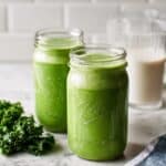 Kale Smoothie with Peaches, Bananas, Matcha, and Ginger Recipe