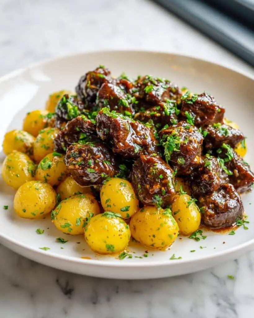 Irresistible Garlic Butter Steak Bites with Crispy Potatoes Recipe