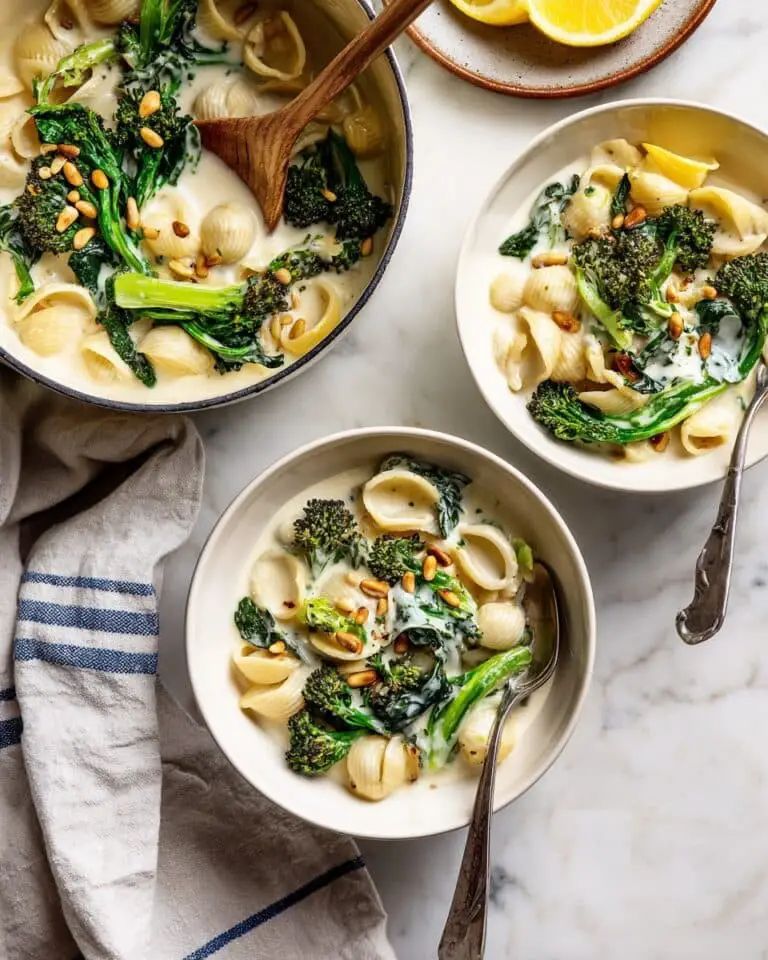 Creamy Vegan Pasta with White Bean Sauce and Broccoli Recipe