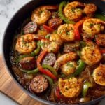 Spicy Cajun Shrimp Sausage Skillet Recipe
