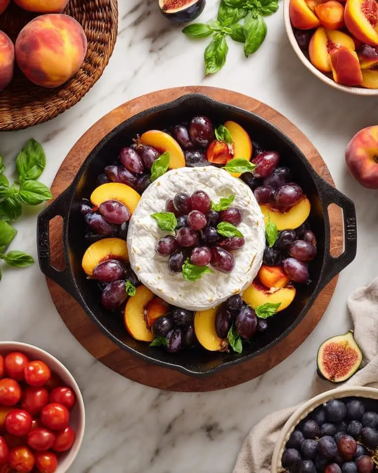 Grilled Brie & Peaches Crostini Appetizer Recipe