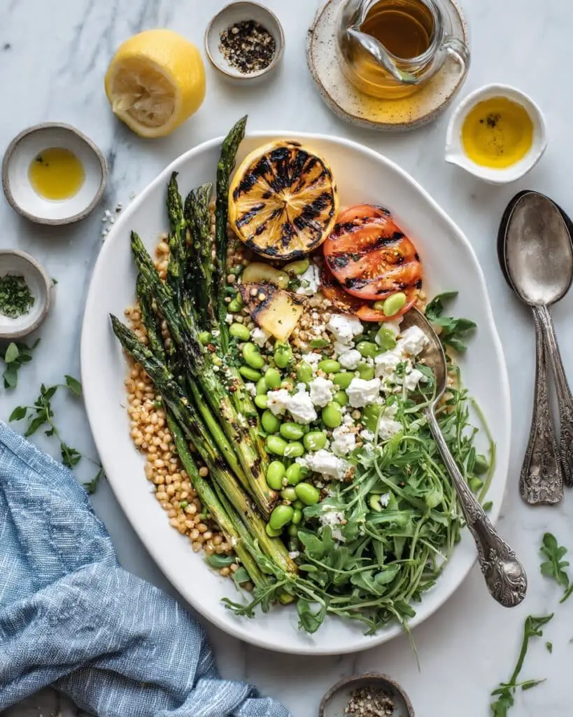 Farro Salad with Grilled Asparagus Recipe