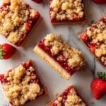 Strawberry Cheesecake Bars with Graham Cracker Crust and Crumble Topping Recipe