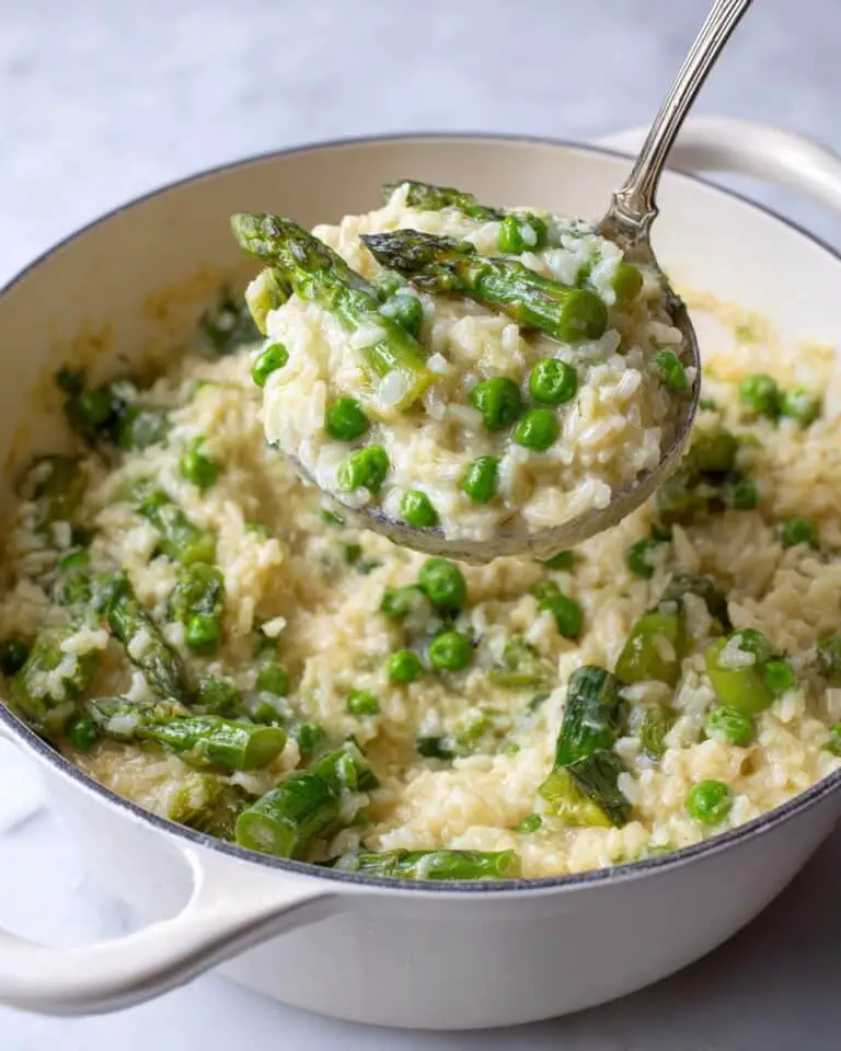 Creamy Lemon Asparagus and Pea Orzo Recipe