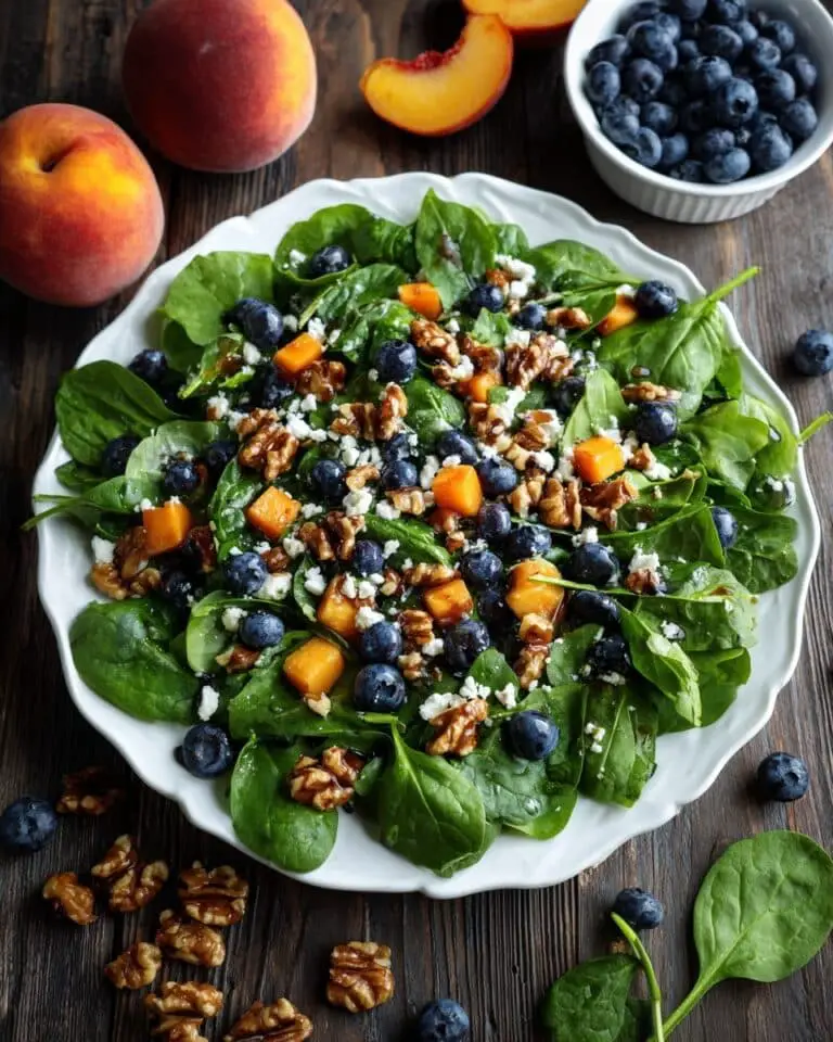 Mango Salad with Spinach, Blueberries, Walnuts, and Feta Recipe