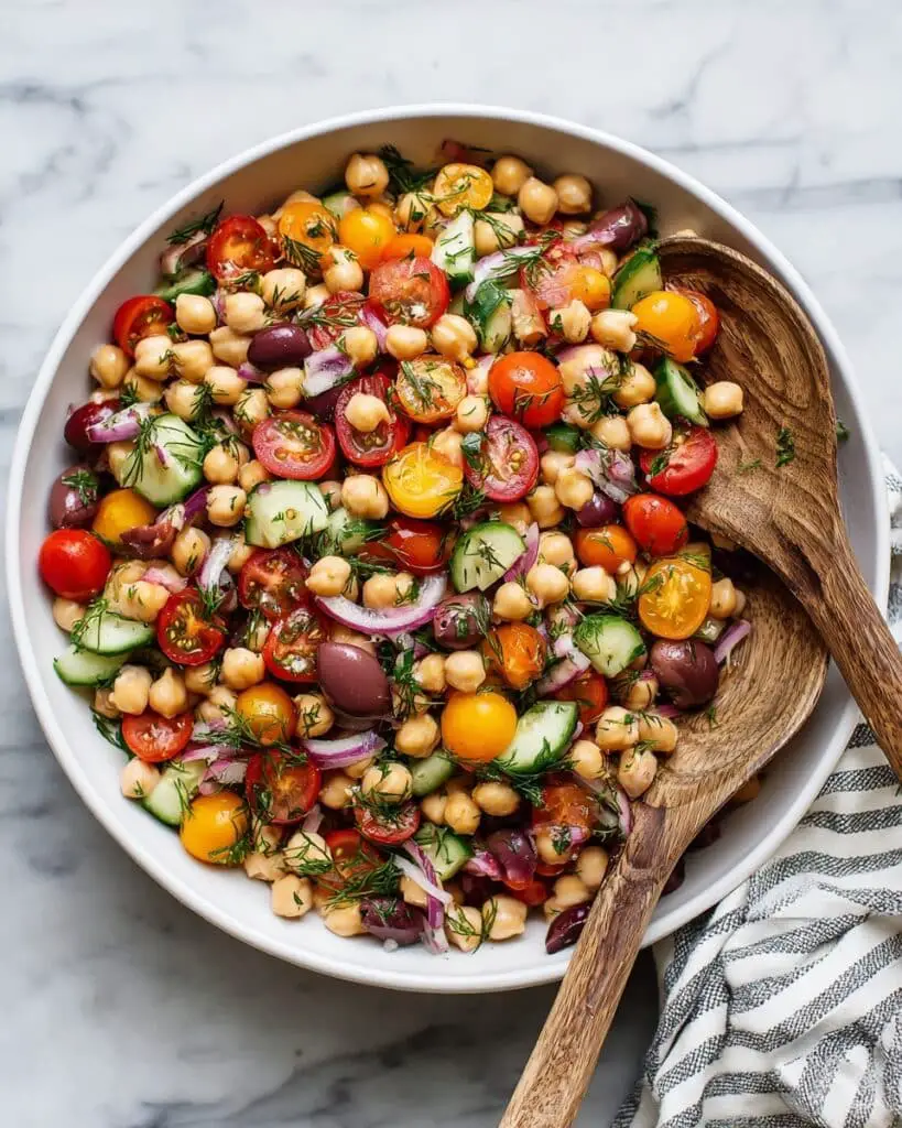 Refreshing Chickpea Salad with Lemon, Herbs, and Veggies Recipe
