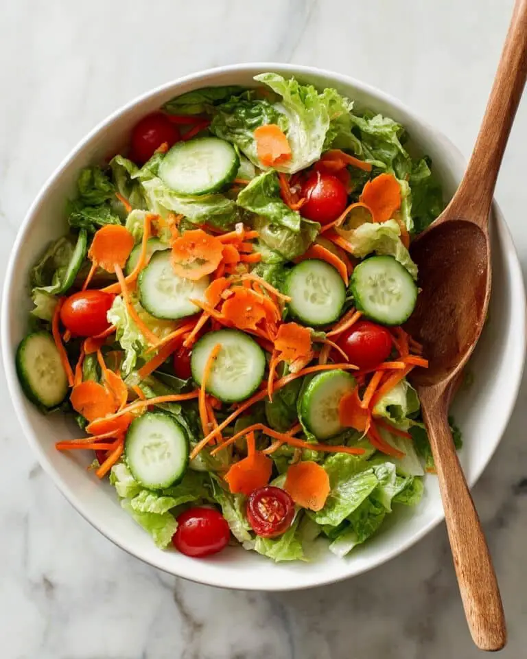 Old School Garden Salad with Fresh Vegetables and Simple Vinaigrette Recipe