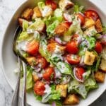 Baby Gem Lettuce Salad with Crunchy Croutons and Tangy French Dressing Recipe