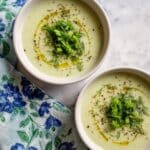 Creamy Vegan Celery Soup with Dill and Celery Leaf Salad Recipe