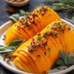 Roasted Hasselback Butternut Squash with Garlic, Chili Flakes, and Honey Recipe