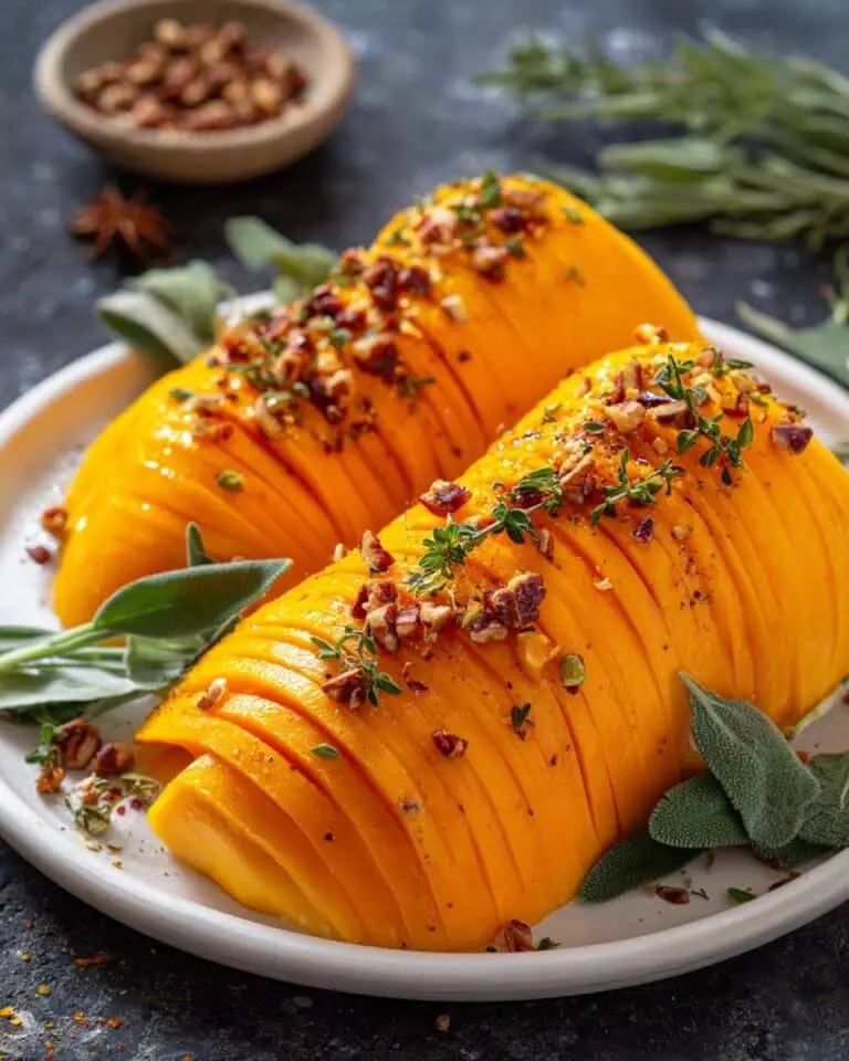 Roasted Hasselback Butternut Squash with Garlic, Chili Flakes, and Honey Recipe