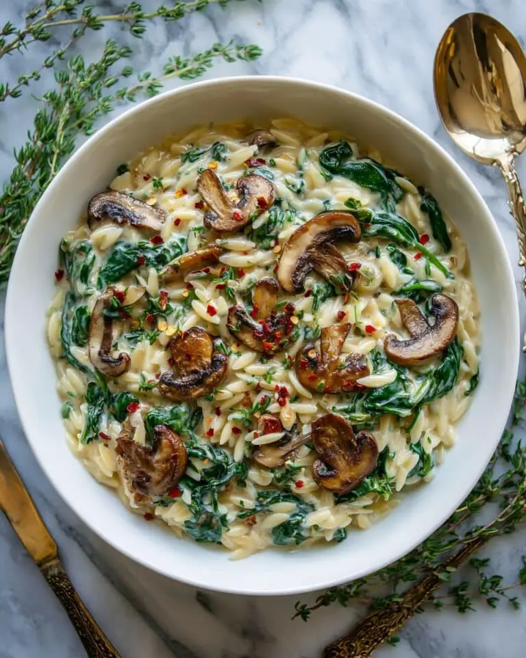 Spinach Mushroom Orzo Recipe