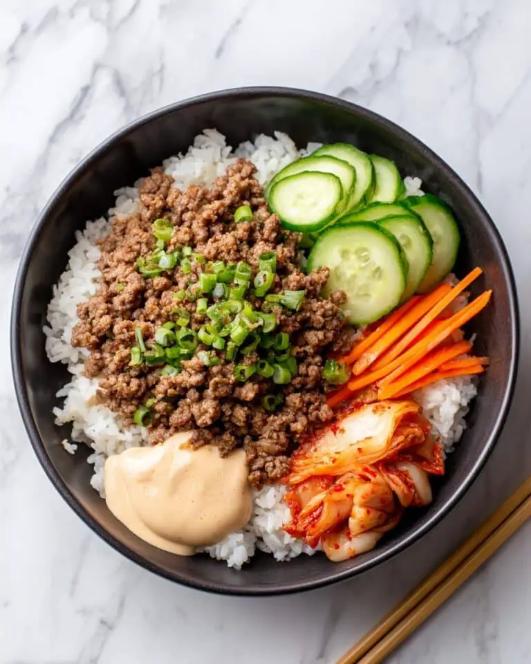 Korean Beef Rice Bowls with Gochujang Mayo Drizzle Recipe