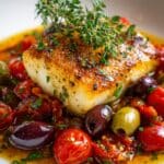 Mediterranean Baked Fish with Cherry Tomatoes and Lemon Recipe